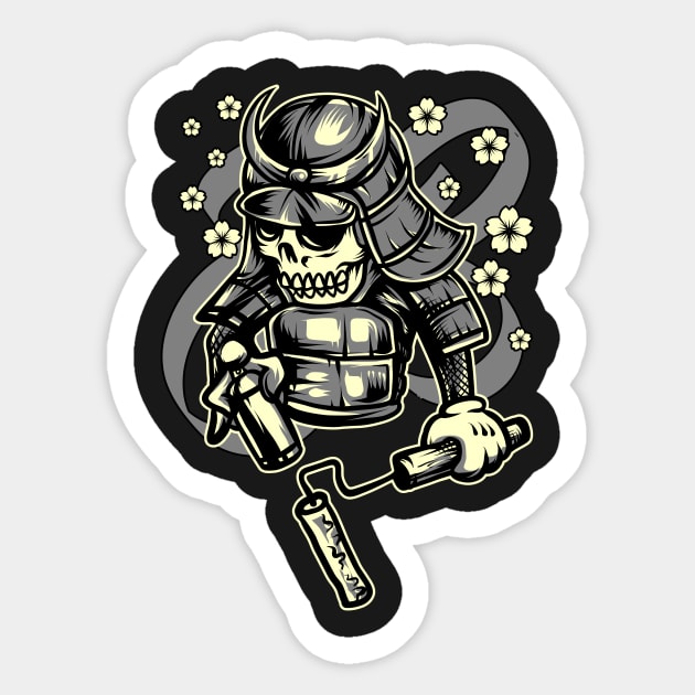 samurai graffiti Sticker by Luckyart11